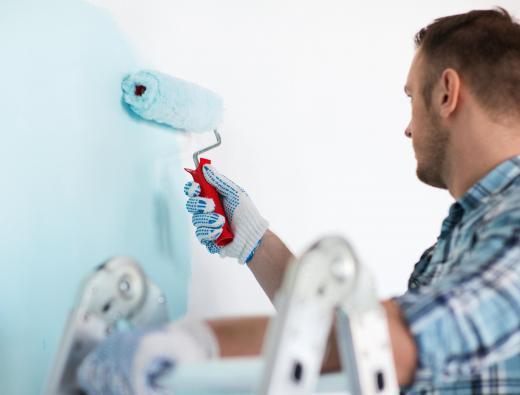 After priming, the first coat of suede paint can be applied with a roller.