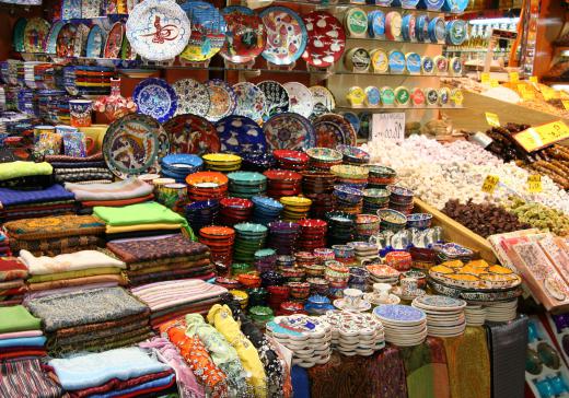 Colorful tiles and pottery are typically part of Mexican country-style homes.