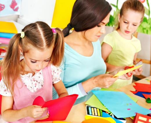 Paper weaving is a popular arts and crafts project for young children.