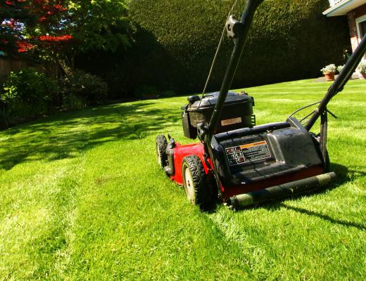 A lawn mower clutch stops the blades from turning while the engine is on.