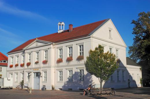 A building with a pediment.