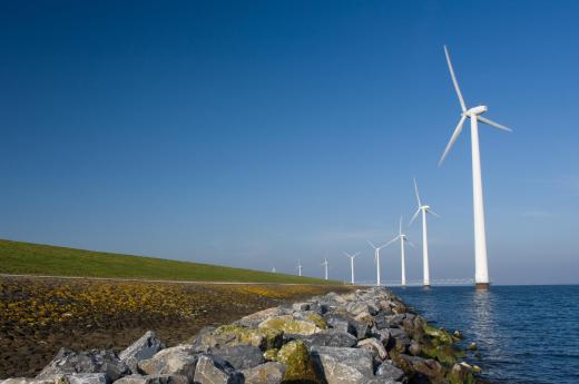 A wind farm that's used to make renewable energy.