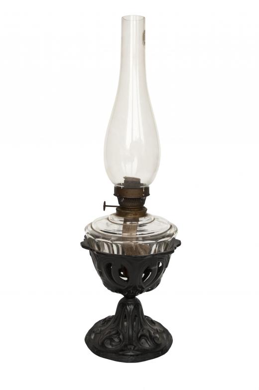 A Victorian oil lamp.