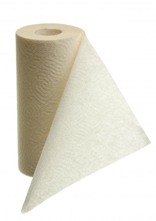 Paper towels can be used to soak up a cat's urine from soiled areas.