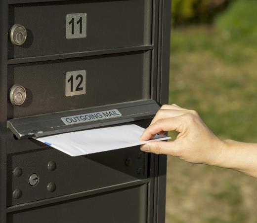 Mailing labels are used on letters sent through the postal service.