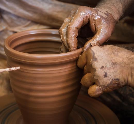 There are a variety of pottery techniques for pottery thrown on a wheel.