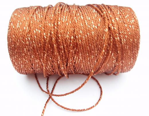 A closeup of rayon yarn.