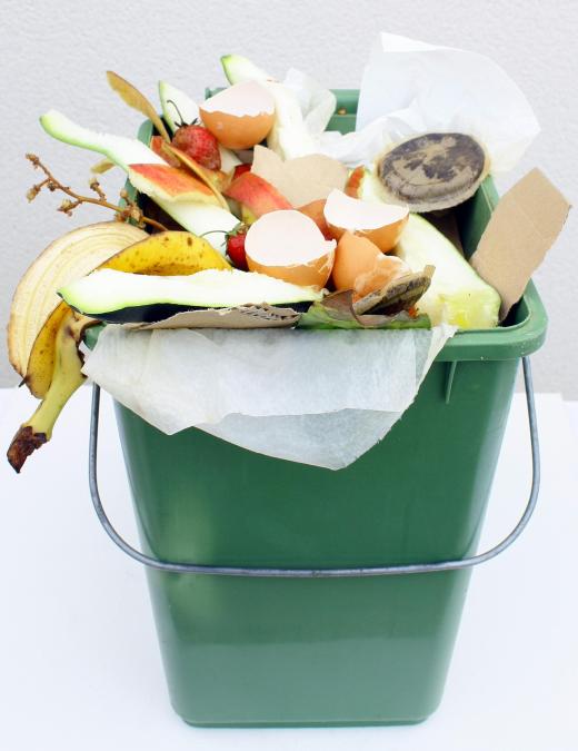 A compost bucket.