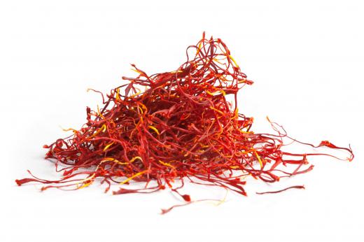 Dried saffron from a saffron crocus.