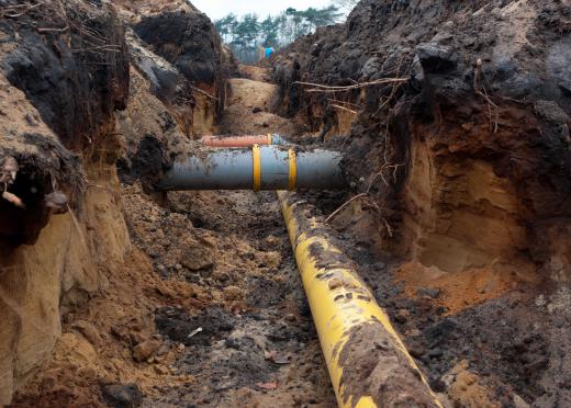 A toilet drain pipe runs into a home's sewer main, which is the pipe that carries all the sewage in your home out to the city or municipal waste system.