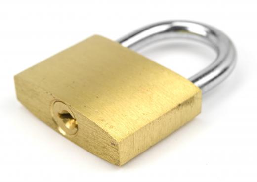 Garden sheds may be secured with a padlock to prevent theft.