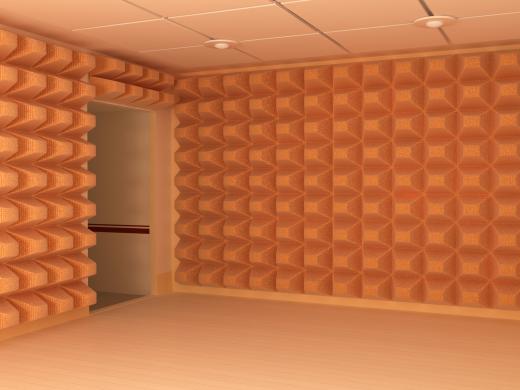 Soundproof rooms may be insulated with foam.