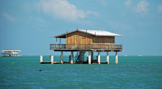 A stilt house can be built to help protect against flooding and high tide.