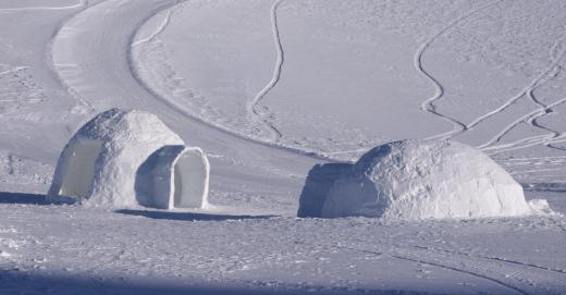 The first monolithic domes were igloos.