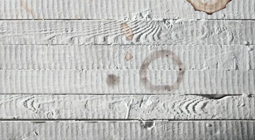 A water stain on wood coffee table.