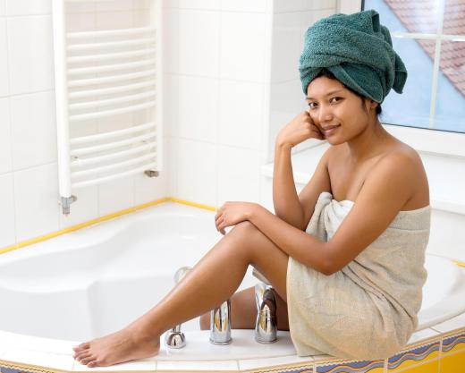 Soaking bathtubs come in a variety of shapes, including corner tubs.