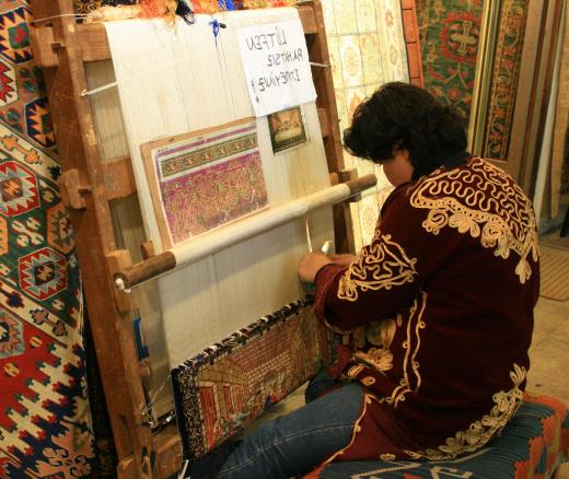 Looms can be used to make Afghan rugs.