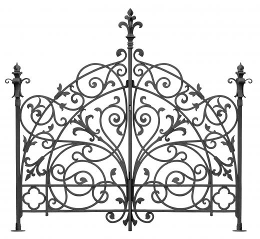 A wrought iron headboard.